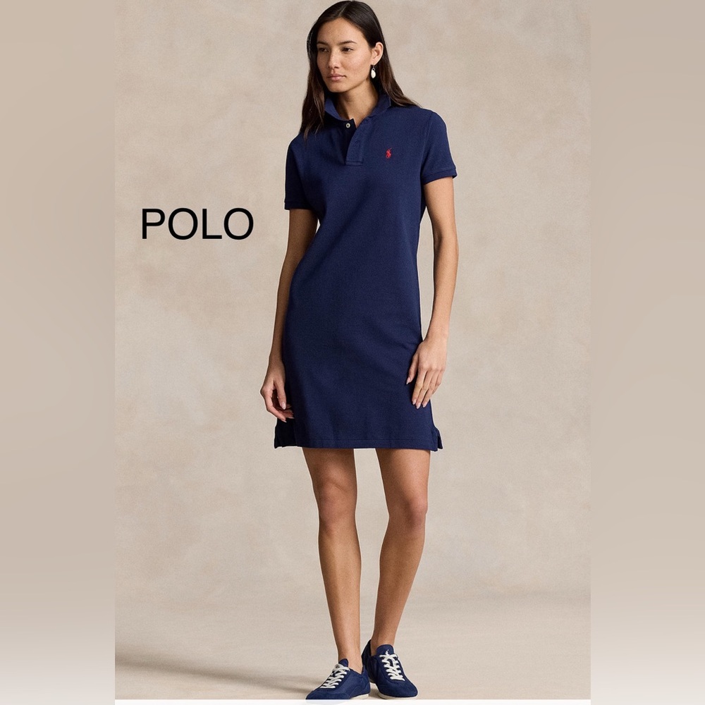 Polo Ralph Lauren Dark Navy Blue Polo Mini Mesh Dress Short Sleeve Medium